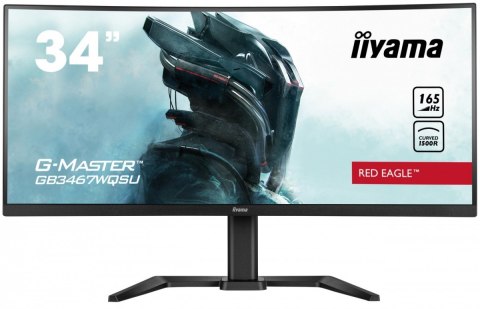 Monitor 34 cale G-MASTER GB3467WQSU-B5 VA,UWQHD,165HZ,HAS(15cm),1500R,4xUSB Monitor 34 cale G-MASTER GB3467WQSU-B5 VA,UWQHD,165HZ,HAS(15cm),1500R,4xUSB