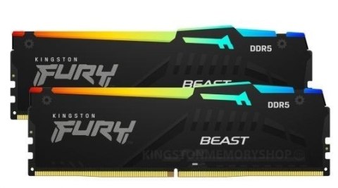 Pamięć DDR5 Fury Beast Black RGB 64GB(2*32GB)/5600 CL36 EXPO Pamięć DDR5 Fury Beast Black RGB 64GB(2*32GB)/5600 CL36 EXPO