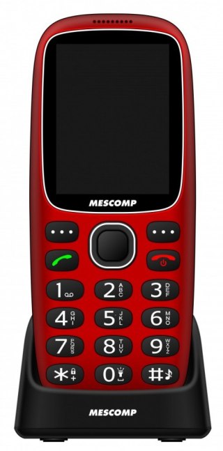 Telefon komórkowy dla seniorów Mescomp MT-180 Hektor Czerwony