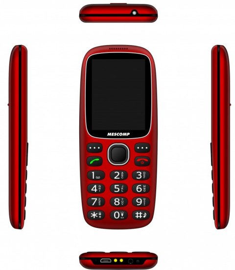 Telefon komórkowy dla seniorów Mescomp MT-180 Hektor Czerwony Telefon komórkowy dla seniorów Mescomp MT-180 Hektor Czerwony