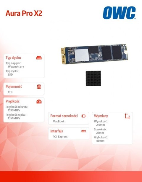 Dysk SSD Aura Pro X2 SSD 1TB 1536MB/s Mac Pro 2013 Heatsink Dysk SSD Aura Pro X2 SSD 1TB 1536MB/s Mac Pro 2013 Heatsink